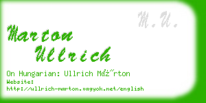 marton ullrich business card